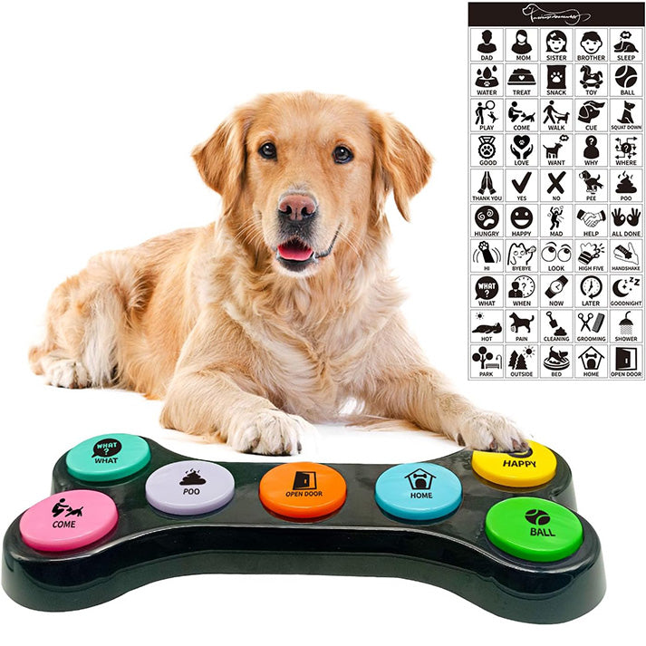 7 en 1 Boutons pour Chien,Boutons de Dressage pour Chien Boutons de Communication pour Chien, Boutons parlants pour Chien,Apprenez à Votre Chien à Parler(Batterie Incluse)