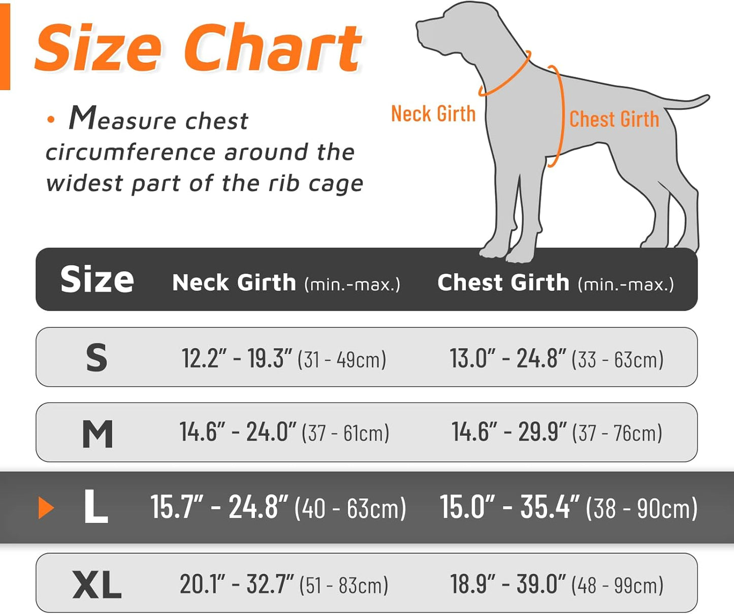 Harnais Chien, Harnais Anti Traction pour Chien Réfléchissant Réglable, Facile à Mettre, avec Poignée Contrôle, Arnet pour Chien Solide Respirant, Harnais pour Chien Moyen et Grand, Orange, L