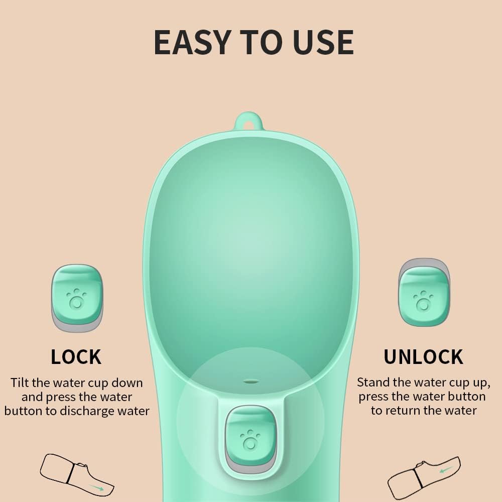 Bouteille d'eau Portable pour Chien,550ml Bouteille d'eau de Voyage antibactérienne de qualité Alimentaire pour Chien et Chat, Eau Potable pour Animal de Compagnie en Plein Air