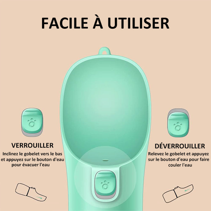 Bouteille d'eau Portable pour Chien,550ml Bouteille d'eau de Voyage antibactérienne de qualité Alimentaire pour Chien et Chat, Eau Potable pour Animal de Compagnie en Plein Air