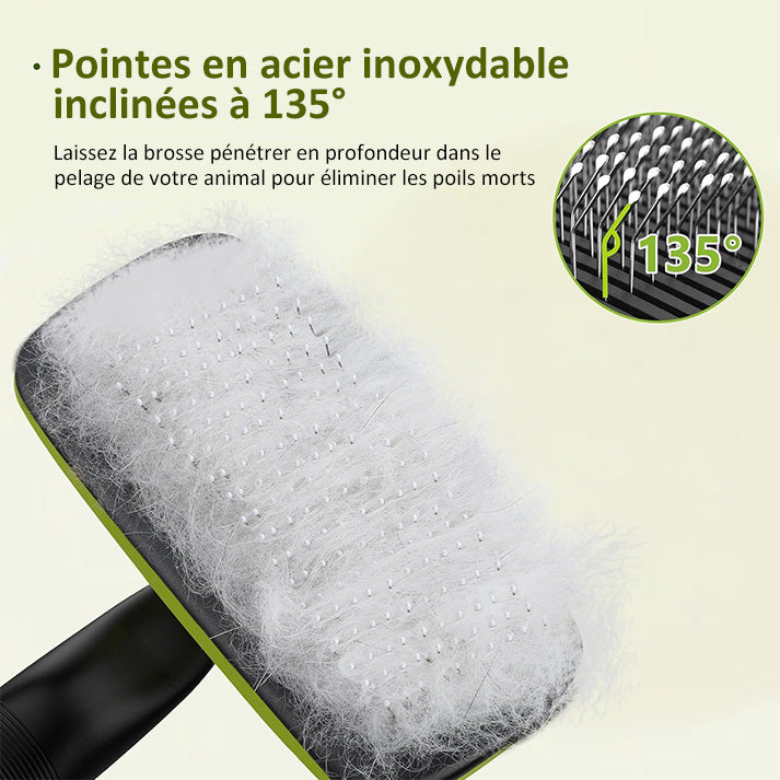 Brosse Chien Poil Long Court, Grande Brosse Chat, Enlèvement des Poils en Un Clic, Brosse pour Chien Élimine Jusqu'à 95% des Poils Morts Et des Peluches, pour Le Toilettage, Vert