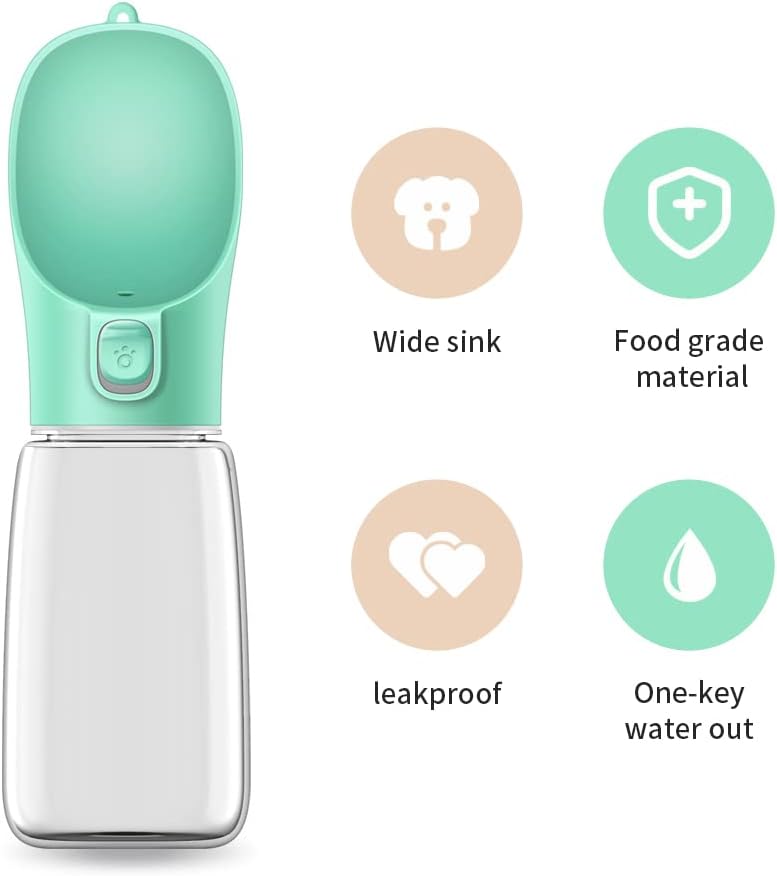 Bouteille d'eau Portable pour Chien,550ml Bouteille d'eau de Voyage antibactérienne de qualité Alimentaire pour Chien et Chat, Eau Potable pour Animal de Compagnie en Plein Air