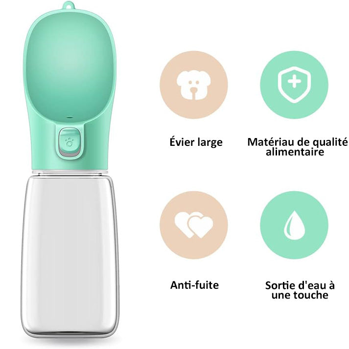 Bouteille d'eau Portable pour Chien,550ml Bouteille d'eau de Voyage antibactérienne de qualité Alimentaire pour Chien et Chat, Eau Potable pour Animal de Compagnie en Plein Air