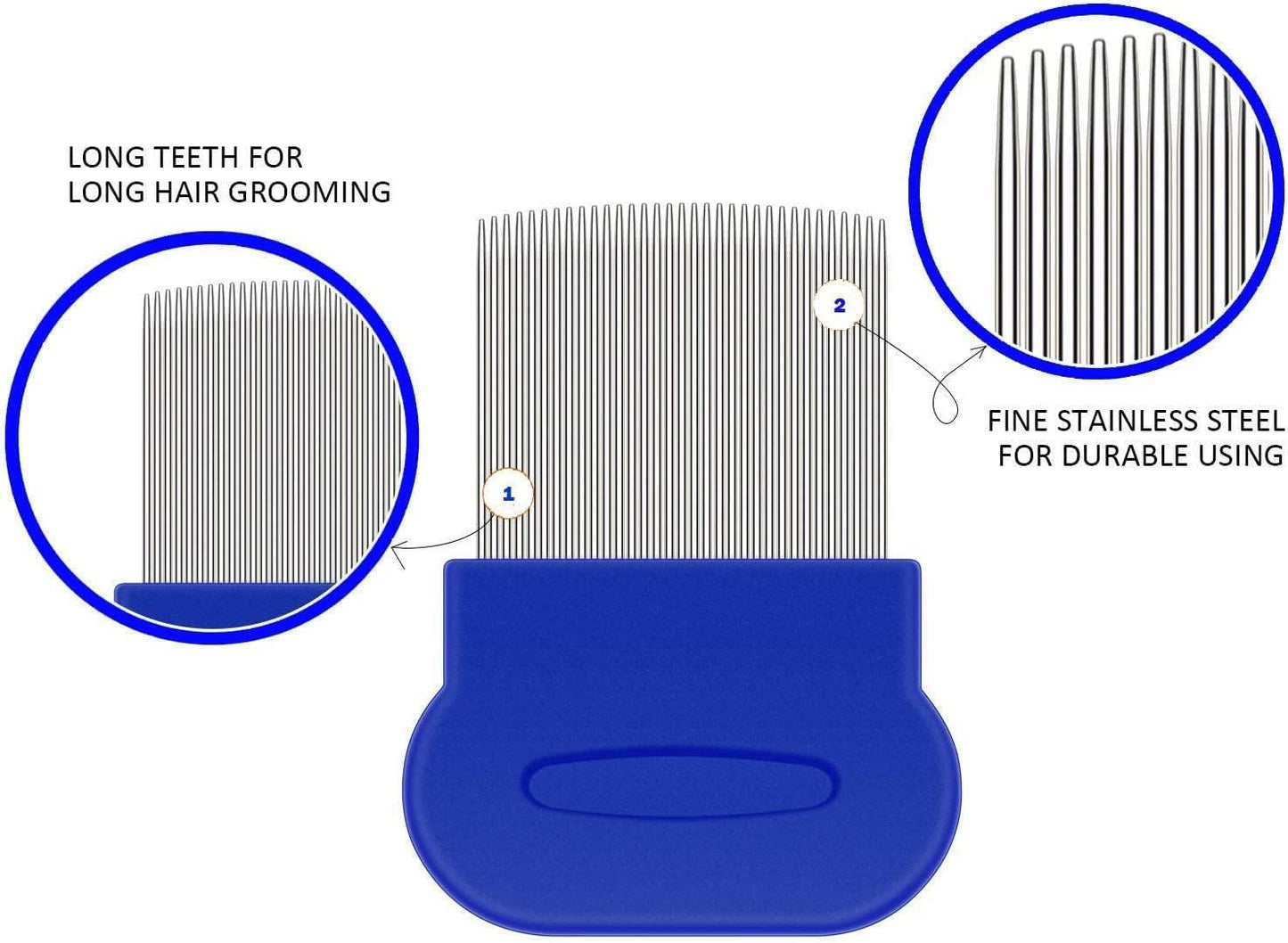 4 Peignes anti-puces, peignes en acier inoxydable double face pour enlever les taches de larmes, peigne doux pour enlever les nœuds et les enchevêtrements, outil de démêlage pour les petits