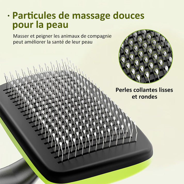Brosse Chien Poil Long Court, Grande Brosse Chat, Enlèvement des Poils en Un Clic, Brosse pour Chien Élimine Jusqu'à 95% des Poils Morts Et des Peluches, pour Le Toilettage, Vert