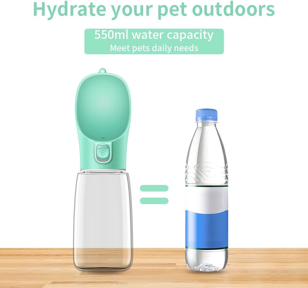 Bouteille d'eau Portable pour Chien,550ml Bouteille d'eau de Voyage antibactérienne de qualité Alimentaire pour Chien et Chat, Eau Potable pour Animal de Compagnie en Plein Air
