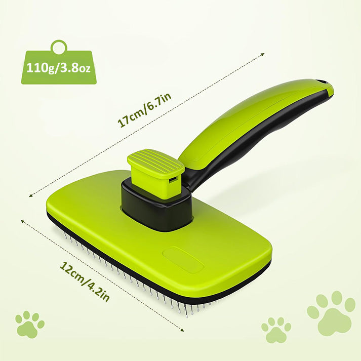 Brosse Chien Poil Long Court, Grande Brosse Chat, Enlèvement des Poils en Un Clic, Brosse pour Chien Élimine Jusqu'à 95% des Poils Morts Et des Peluches, pour Le Toilettage, Vert