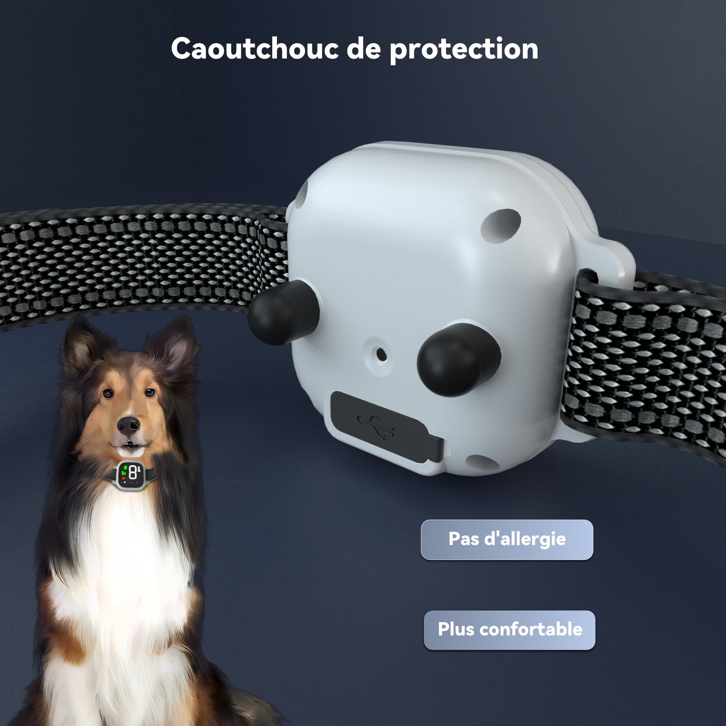 Collier Anti Aboiement Chien Automatique,Collier Choc-MD23T