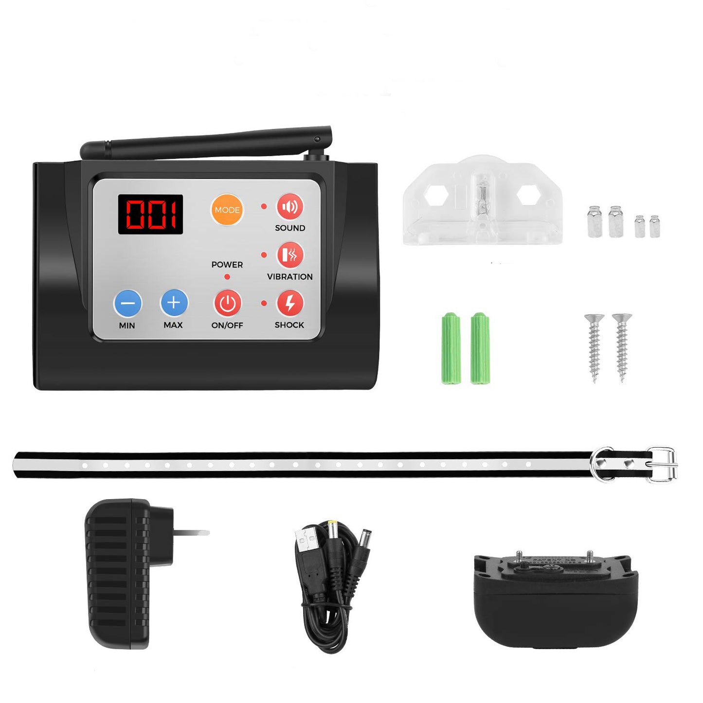 Wireless Dog Fence System with Waterproof Collar, 2 in 1 Wireless Dog Fence and Training Collar (GAF003)