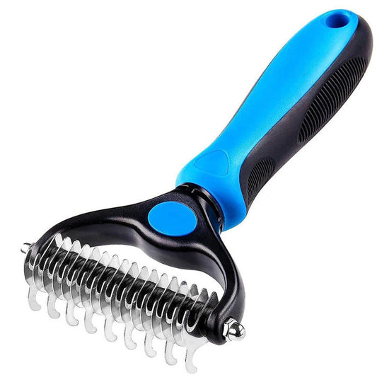 Brosse Chien – Outil de démêlage double face – Râteau Pour Sous-Poil Pour Chien, Brosse Chat – Toilettage Du Chien –Démêlage Brosse Chien Poil Long(Bleu)