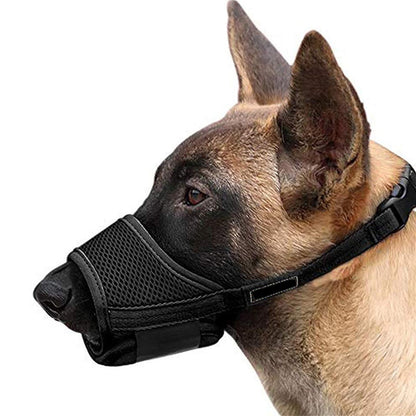 Muselière Souple Réglable pour Chiens en Nylon - Anti-Aboiement et Anti-Morsure - pour Petits et Moyens Chiens, Noir