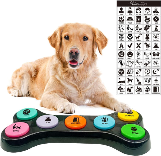 7 en 1 Boutons pour Chien,Boutons de Dressage pour Chien Boutons de Communication pour Chien, Boutons parlants pour Chien,Apprenez à Votre Chien à Parler(Batterie Incluse)