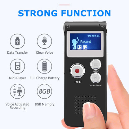 Vankii Digital Voice Activated Recorder Mini Audio Recorder with Lavalier Microphone USB Rechargeable HD Sound Portable Recording Device
