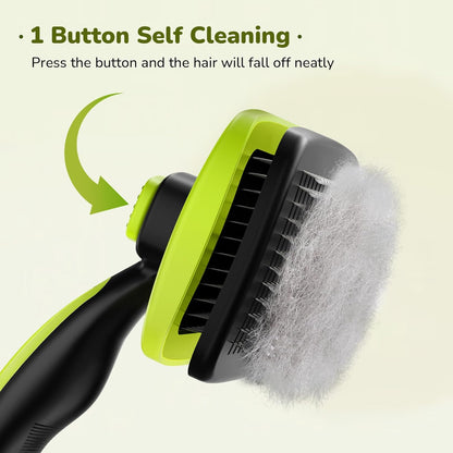 Brosse Chien Poil Long Court, Grande Brosse Chat, Enlèvement des Poils en Un Clic, Brosse pour Chien Élimine Jusqu'à 95% des Poils Morts Et des Peluches, pour Le Toilettage, Vert