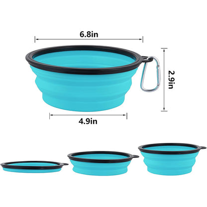Gamelles Pliables avec Couvercle Chiennes Bols d'Eau pour Chien Voyage Bols pour Chat et Chiens Hauteur du Bols Peut Ajustée Léger Protable pour Marche Randonnée Camping(Grand,1000ml)