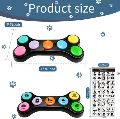 7 en 1 Boutons pour Chien,Boutons de Dressage pour Chien Boutons de Communication pour Chien, Boutons parlants pour Chien,Apprenez à Votre Chien à Parler(Batterie Incluse)