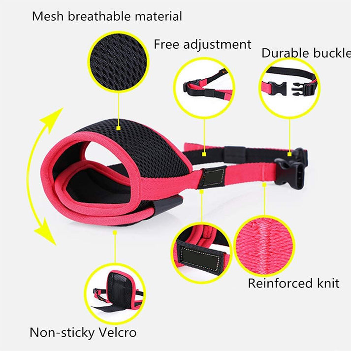 Muselière Souple Réglable pour Chiens en Nylon - Anti-Aboiement et Anti-Morsure - pour Petits et Moyens Chiens, Noir