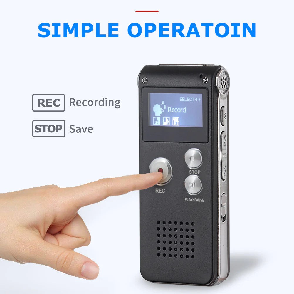 Vankii Digital Voice Activated Recorder Mini Audio Recorder with Lavalier Microphone USB Rechargeable HD Sound Portable Recording Device