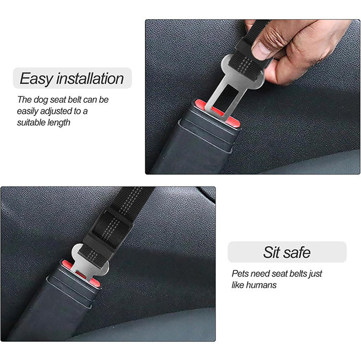Ceinture Sécurité Chien Voiture - Harnais Avec Absorption Chocs, Mousqueton, Tissu Nylon, Pour Tous Chiens Et Chats