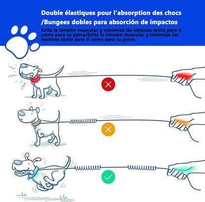 Laisse de Chien Main Libre, avec Une Ceinture Réglable à Fixer à La Taille pour Jogging, Absorption de Choc, Harnais avec Couture Réfléchissante