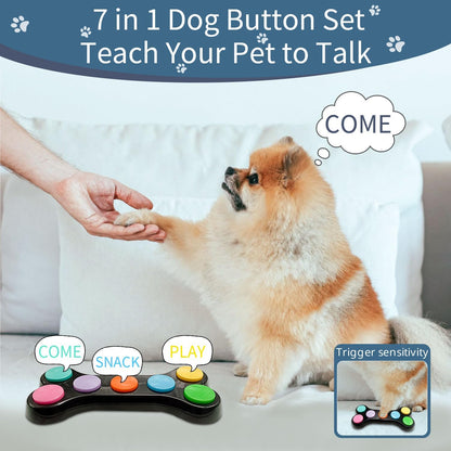 7 en 1 Boutons pour Chien,Boutons de Dressage pour Chien Boutons de Communication pour Chien, Boutons parlants pour Chien,Apprenez à Votre Chien à Parler(Batterie Incluse)