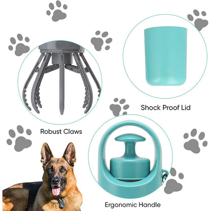 Pooper Scooper, No Touch Poop Scooper Portable pour Petits, Moyens et Grands Chiens, ramasseur de déjections Canines avec 15PCS de sachets et Poubelle Anti-Fuite