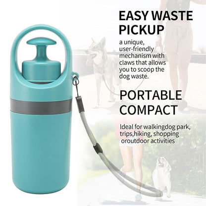 Pooper Scooper, No Touch Poop Scooper Portable pour Petits, Moyens et Grands Chiens, ramasseur de déjections Canines avec 15PCS de sachets et Poubelle Anti-Fuite