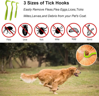 3 Pièces Pince à Tiques,Tire Tique,Crochet à Tiques,Pièges à Tiques,Anti-Tique,Accessoires Anti Tiques,pour Chiens,Chats et Autres Animaux
