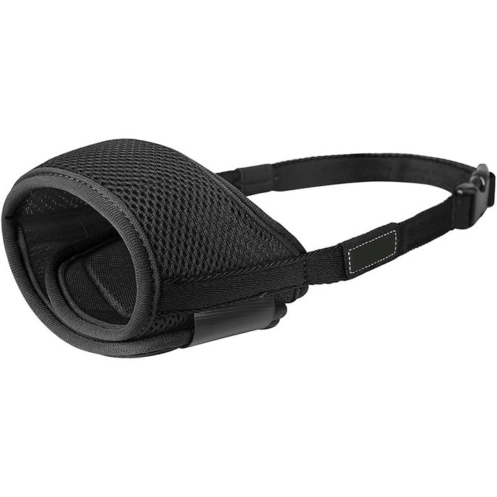 Muselière Souple Réglable pour Chiens en Nylon - Anti-Aboiement et Anti-Morsure - pour Petits et Moyens Chiens, Noir