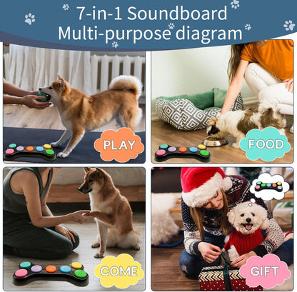 7 en 1 Boutons pour Chien,Boutons de Dressage pour Chien Boutons de Communication pour Chien, Boutons parlants pour Chien,Apprenez à Votre Chien à Parler(Batterie Incluse)