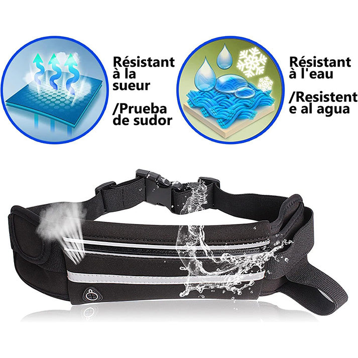 Laisse de Chien Main Libre, avec Une Ceinture Réglable à Fixer à La Taille pour Jogging, Absorption de Choc, Harnais avec Couture Réfléchissante