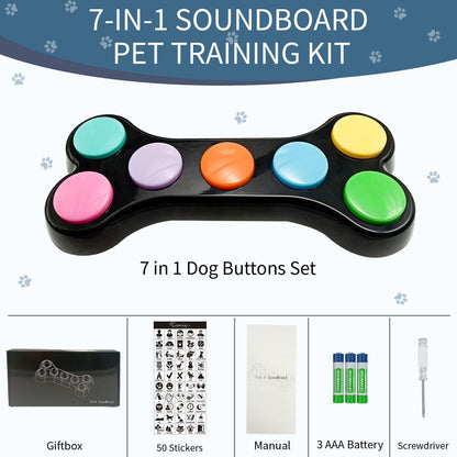 7 en 1 Boutons pour Chien,Boutons de Dressage pour Chien Boutons de Communication pour Chien, Boutons parlants pour Chien,Apprenez à Votre Chien à Parler(Batterie Incluse)