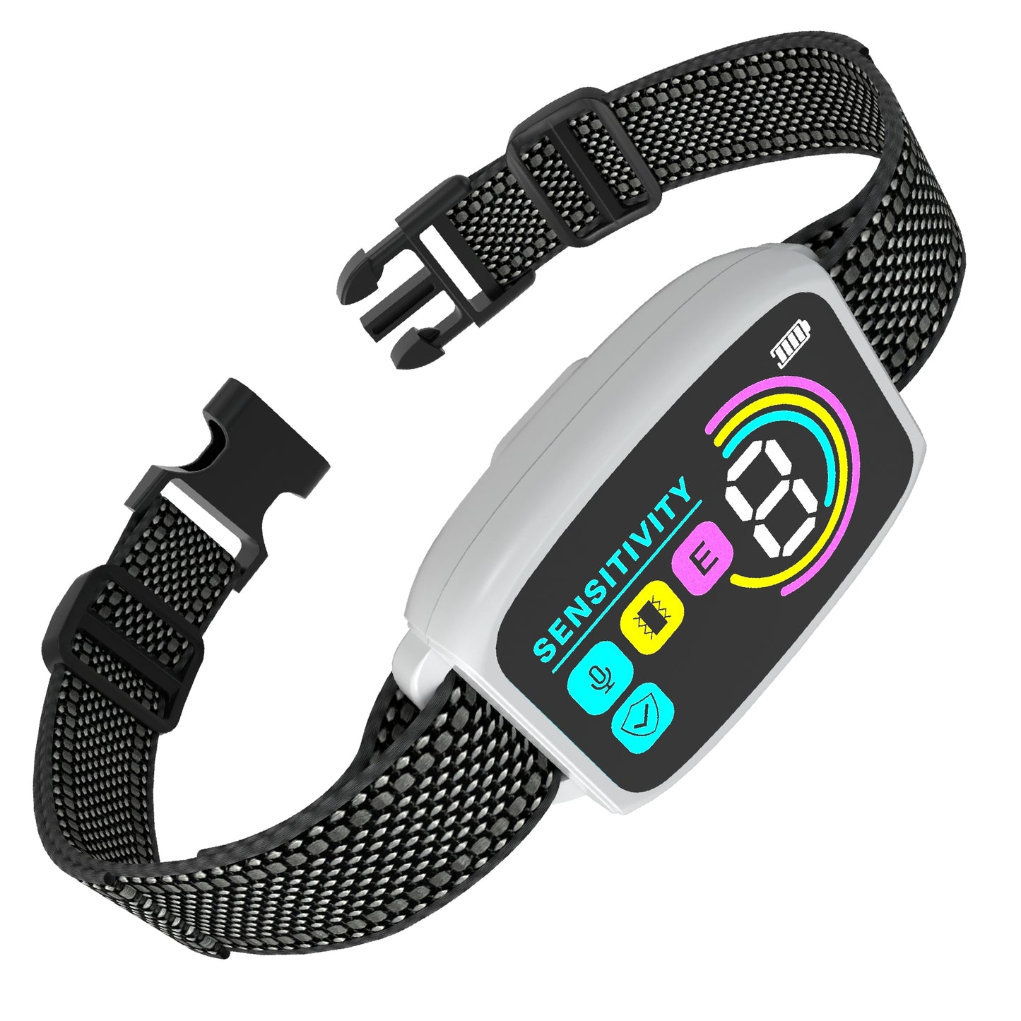 Collier Anti Aboiement Chien Automatique,Collier Choc,Blanc-M773W