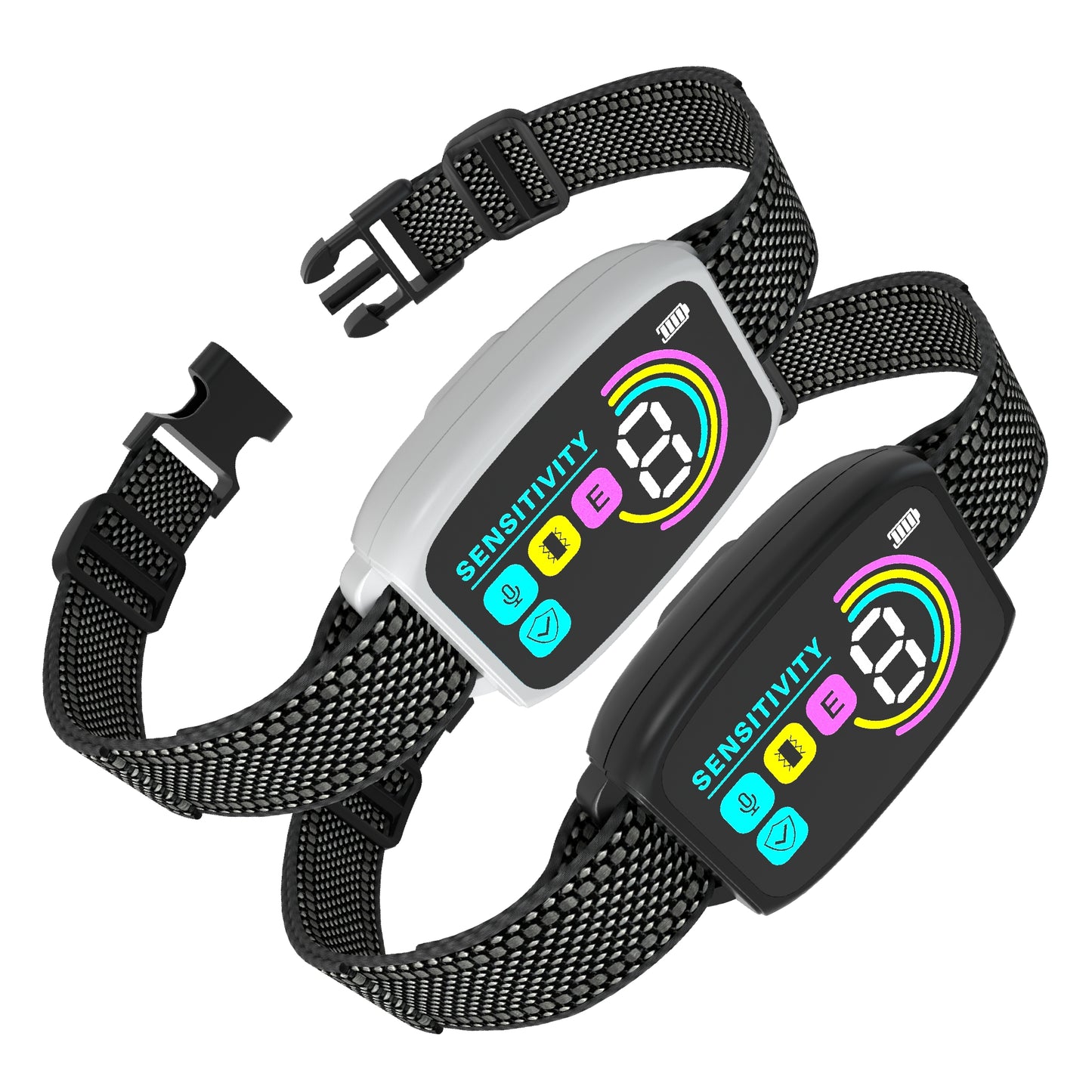 Collier Anti Aboiement Chien Automatique,Collier Choc,Lot de 2