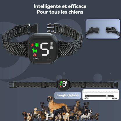 Collier Anti Aboiement Chien Automatique,Collier Choc,Noir-MD23T-B