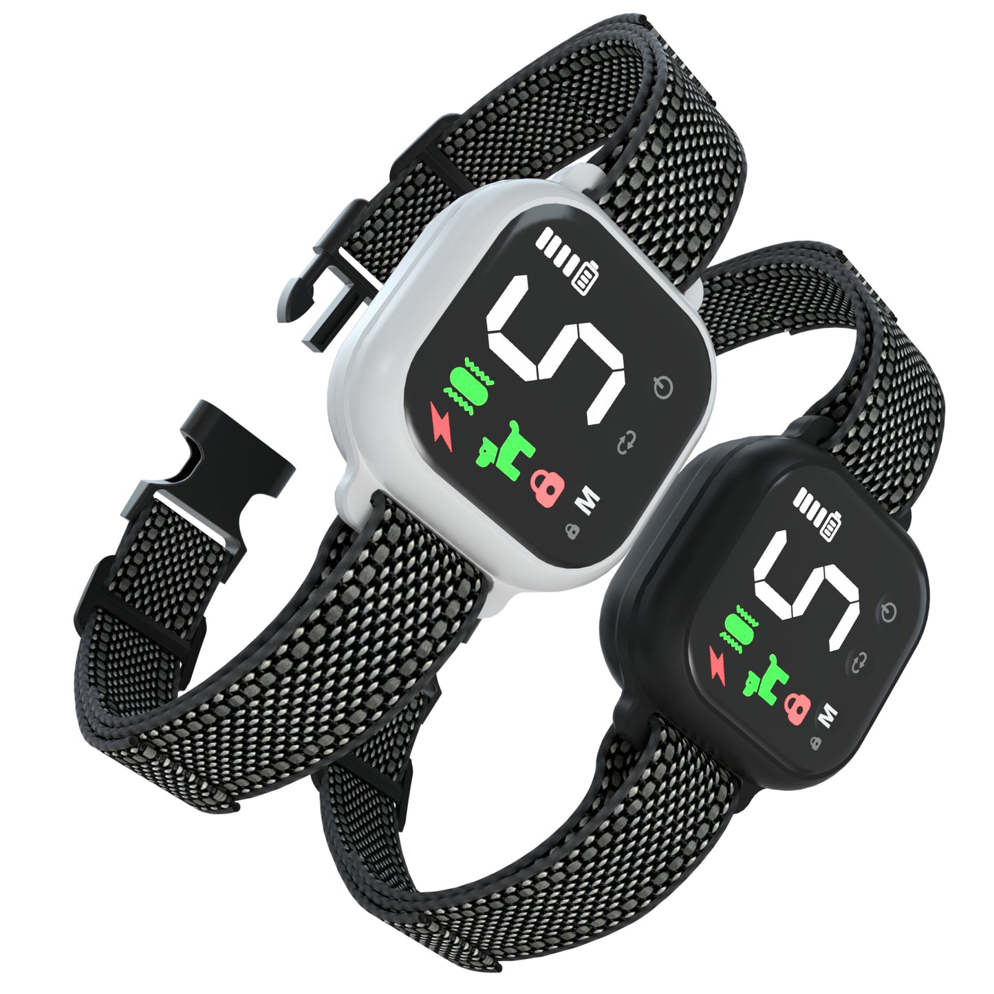 Collier Anti Aboiement Chien Automatique,Collier Choc,Lot de 2