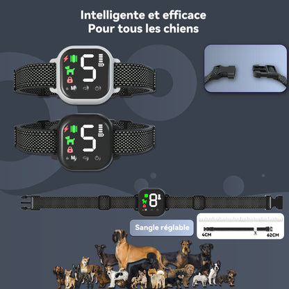 Collier Anti Aboiement Chien Automatique,Collier Choc,Lot de 2