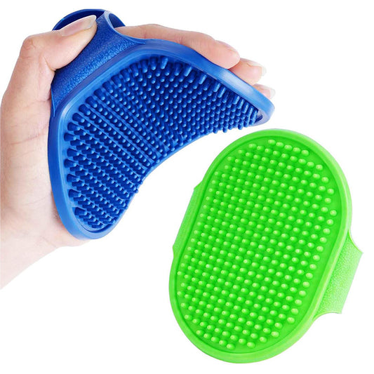 Lot de 2 brosses de toilettage pour chien, brosse de bain en silicone souple de qualité supérieure, poignée réglable, peigne apaisant pour poils longs et secs