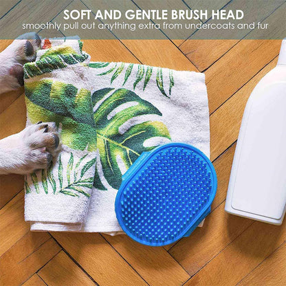 Lot de 2 brosses de toilettage pour chien, brosse de bain en silicone souple de qualité supérieure, poignée réglable, peigne apaisant pour poils longs et secs