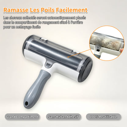 Brosse Anti Poils Animaux pour Chat Chien, Brosse de Nettoyage Magique Réutilisable pour Eliminer les Poils D'animaux sur les Canapés,Tapis,Literie,Vêtements