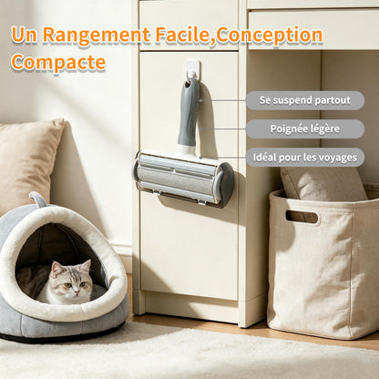 Brosse Anti Poils Animaux pour Chat Chien, Brosse de Nettoyage Magique Réutilisable pour Eliminer les Poils D'animaux sur les Canapés,Tapis,Literie,Vêtements