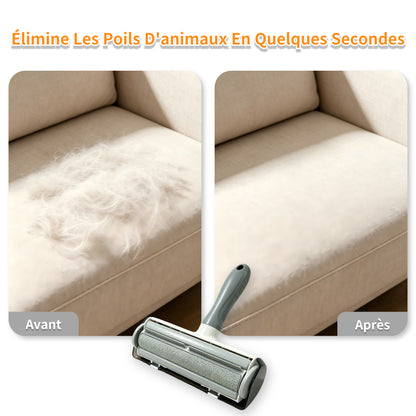 Brosse Anti Poils Animaux pour Chat Chien, Brosse de Nettoyage Magique Réutilisable pour Eliminer les Poils D'animaux sur les Canapés,Tapis,Literie,Vêtements