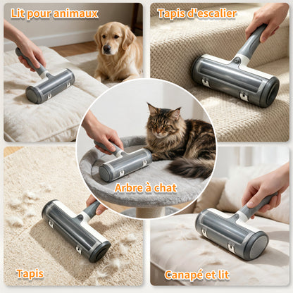 Brosse Anti Poils Animaux pour Chat Chien, Brosse de Nettoyage Magique Réutilisable pour Eliminer les Poils D'animaux sur les Canapés,Tapis,Literie,Vêtements