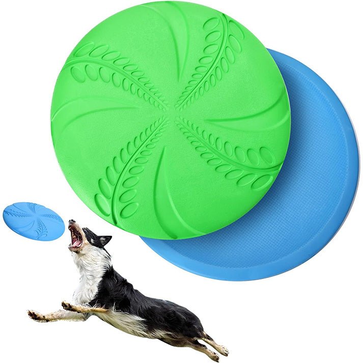 Frisbees pour Chien, 2 PCS Disque Chien, Jouet Interactif Frisbee, Disque Volant en Caoutchouc pour Jeux Sport Exercice Activité et Jeu en Plein, D20cm pour Grand Et Moyens Chiens