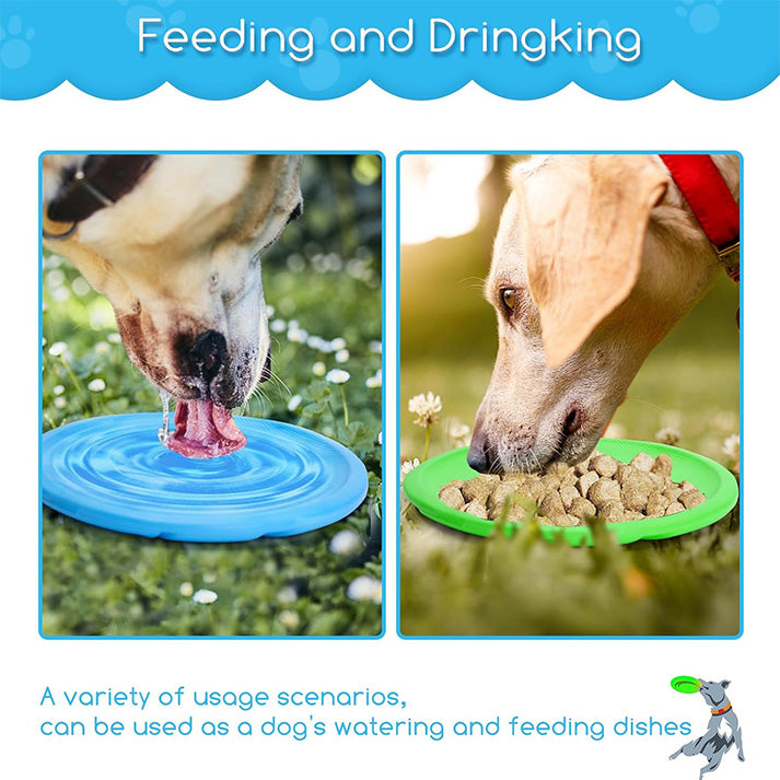 Frisbees pour Chien, 2 PCS Disque Chien, Jouet Interactif Frisbee, Disque Volant en Caoutchouc pour Jeux Sport Exercice Activité et Jeu en Plein, D20cm pour Grand Et Moyens Chiens