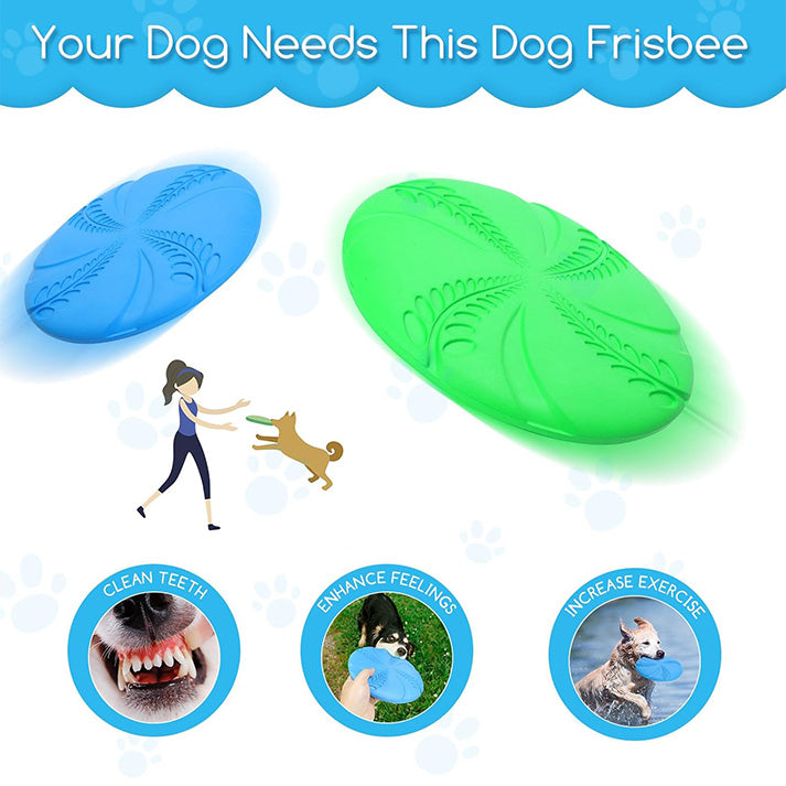 Frisbees pour Chien, 2 PCS Disque Chien, Jouet Interactif Frisbee, Disque Volant en Caoutchouc pour Jeux Sport Exercice Activité et Jeu en Plein, D20cm pour Grand Et Moyens Chiens
