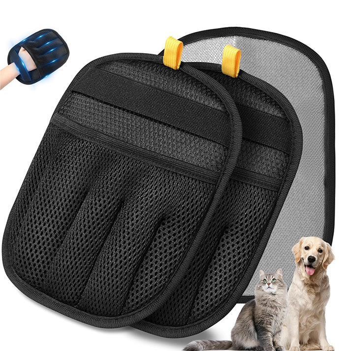 Gant Anti Poils Animaux - Gant Poils Animaux Réutilisable Électrostatique, Gant à Cinq Doigts, Gants de Toilettage Double Face Lavables pour Vêtements, Lit, Canapé, Tapis - 2 Pièces