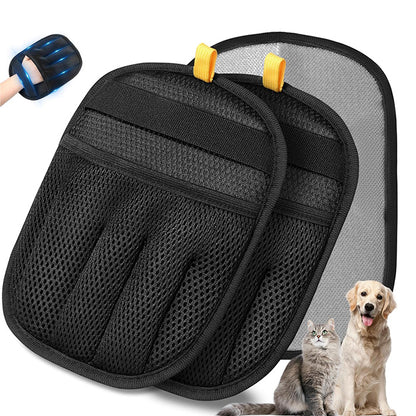 Gant Anti Poils Animaux - Gant Poils Animaux Réutilisable Électrostatique, Gant à Cinq Doigts, Gants de Toilettage Double Face Lavables pour Vêtements, Lit, Canapé, Tapis - 2 Pièces