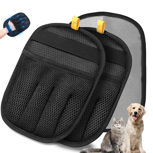 Gant Anti Poils Animaux - Gant Poils Animaux Réutilisable Électrostatique, Gant à Cinq Doigts, Gants de Toilettage Double Face Lavables pour Vêtements, Lit, Canapé, Tapis - 2 Pièces
