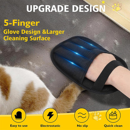 Gant Anti Poils Animaux - Gant Poils Animaux Réutilisable Électrostatique, Gant à Cinq Doigts, Gants de Toilettage Double Face Lavables pour Vêtements, Lit, Canapé, Tapis - 2 Pièces